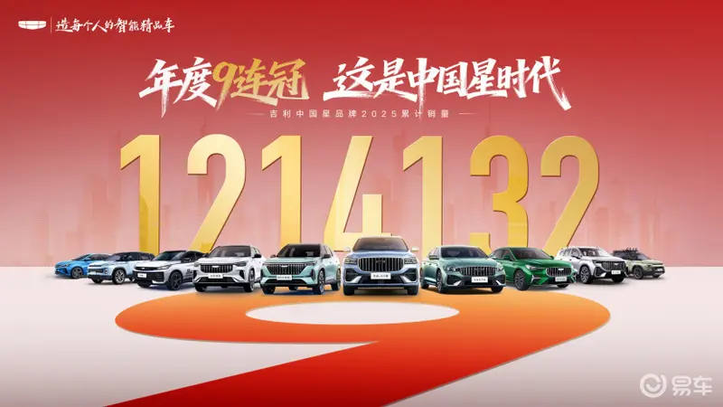 智能燃油车新标杆吉利中国星2025年销量破121万！