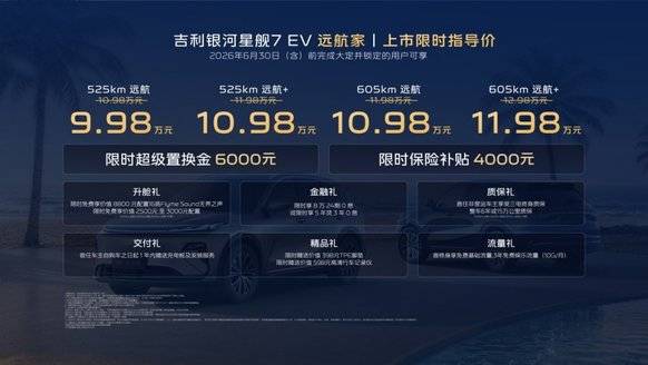 A级纯电SVU新标杆！吉利银河星舰7 EV 远航家 998万元起正式上市五大全球实力一步到位
